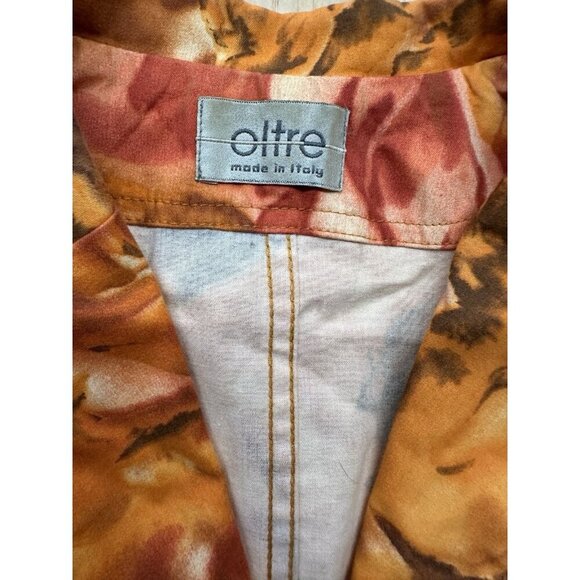 Oltre Women’s Fall Blazer Made In Italy US 6 Cotton Thanksgiving Oranges Pumpkin - Picture 3 of 6